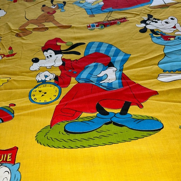 Disney Character Vintage Curtain Wamsutta Bed Sheet Fabric | Bedtime Character - Picture 3 of 6